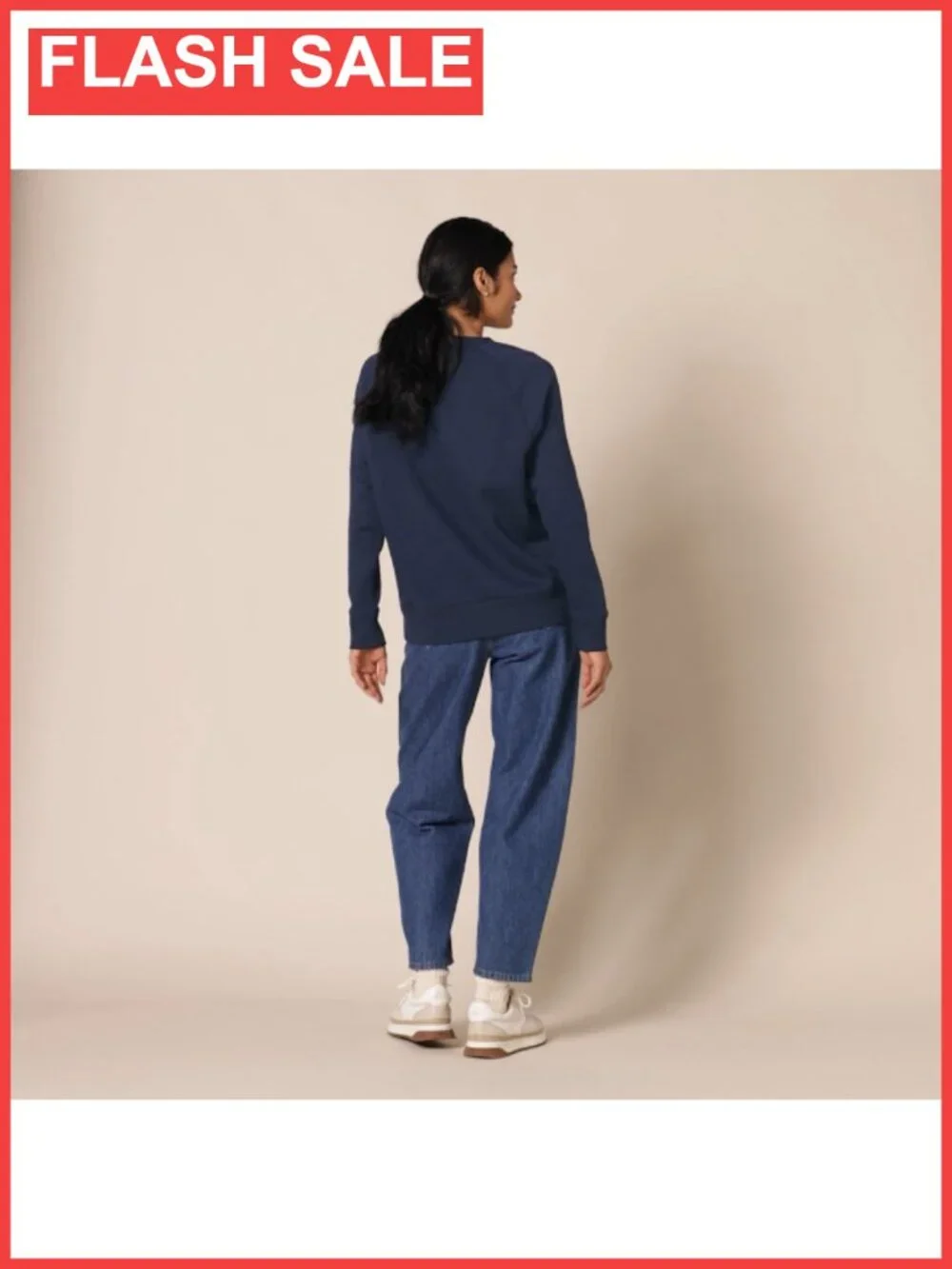Women's Relaxed Fit Crewneck Pullover Sweatshirt Long Sleeve Rib Detail